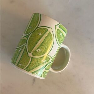 Starbucks White Mug with Lime Green Slice Design